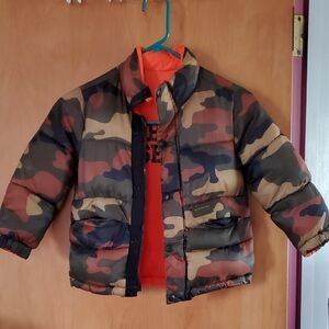 Kids Camouflage Reversible Puffer Jacket